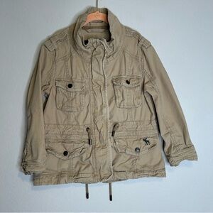 Abercrombie Kids Utility Tan Khaki Safari Drawstring Waist‎ Jacket Size L
